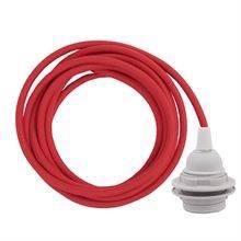 Dusty Red cable 3 m. w/plastic lamp holder w/2 rings E27