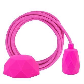 Dusty Hot pink cable 3 m. w/hot pink Facet