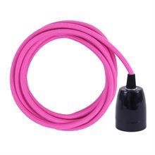 Dusty Hot pink cable 3 m. w/black porcelain