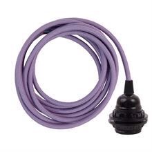 Dusty Lilac cable 3 m. w/bakelite lamp holder w/2 rings E27