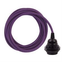 Dusty Purple cable 3 m. w/bakelite lamp holder w/2 rings E27