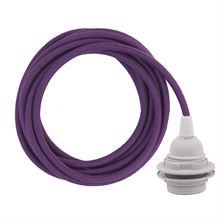 Dusty Purple cable 3 m. w/plastic lamp holder w/2 rings E27