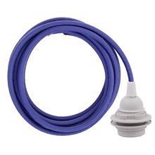 Dusty Dark blue cable 3 m. w/plastic lamp holder w/2 rings E27
