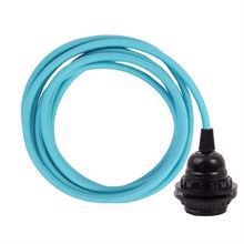Dusty Clear blue cable 3 m. w/bakelite lamp holder w/2 rings E27