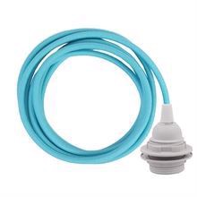Dusty Clear blue cable 3 m. w/plastic lamp holder w/2 rings E27