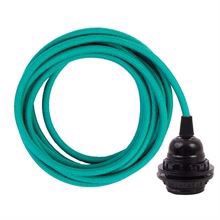 Dusty Turquoise cable 3 m. w/bakelite lamp holder w/2 rings E27