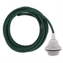 Dusty Dark green cable 3 m. w/plastic lamp holder w/2 rings E27