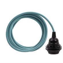 Dusty Ocean blue cable 3 m. w/bakelite lamp holder w/2 rings E27