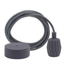 Dusty Grey Snake cable 3 m. w/dark grey Plisse