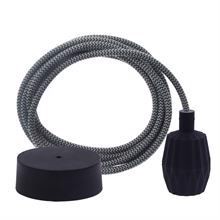 Dusty Grey Snake cable 3 m. w/black Plisse