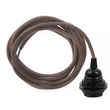 Dusty Latte Snake cable 3 m. w/bakelite lamp holder w/2 rings E27