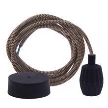 Dusty Latte Snake cable 3 m. w/black Plisse