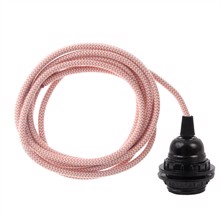 Dusty Peach Snake cable 3 m. w/bakelite lamp holder w/2 rings E27
