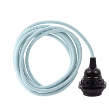 Dusty Turquoise Snake cable 3 m. w/bakelite lamp holder w/2 rings E27