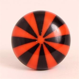 Black/orange polyresin knob