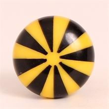 Black/yellow polyresin knob