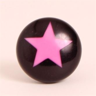 Black knob w/pink star