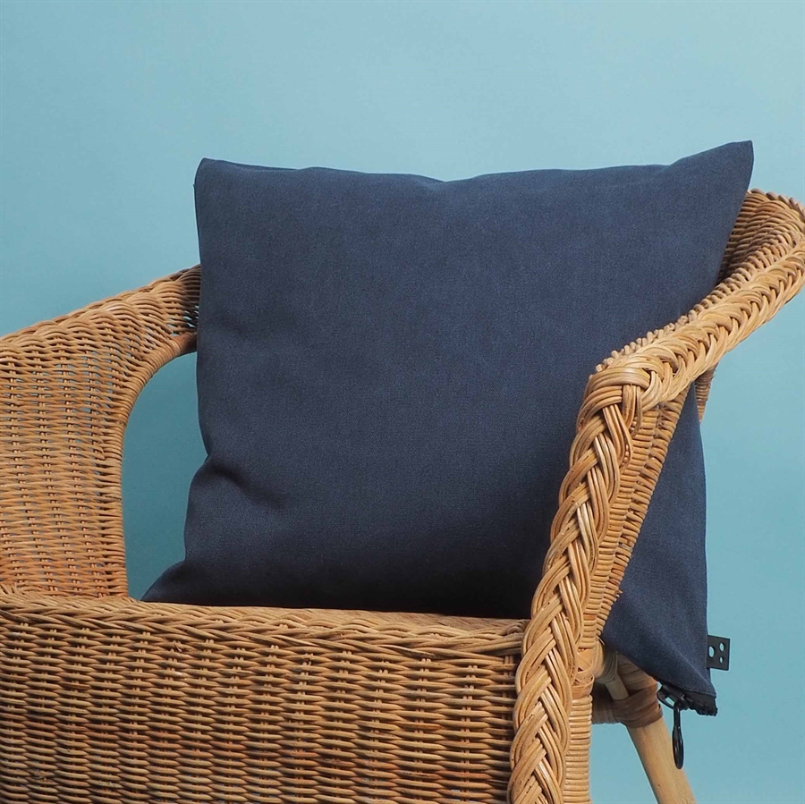 Canvas cushion cover 50x50 Washed Navyblue