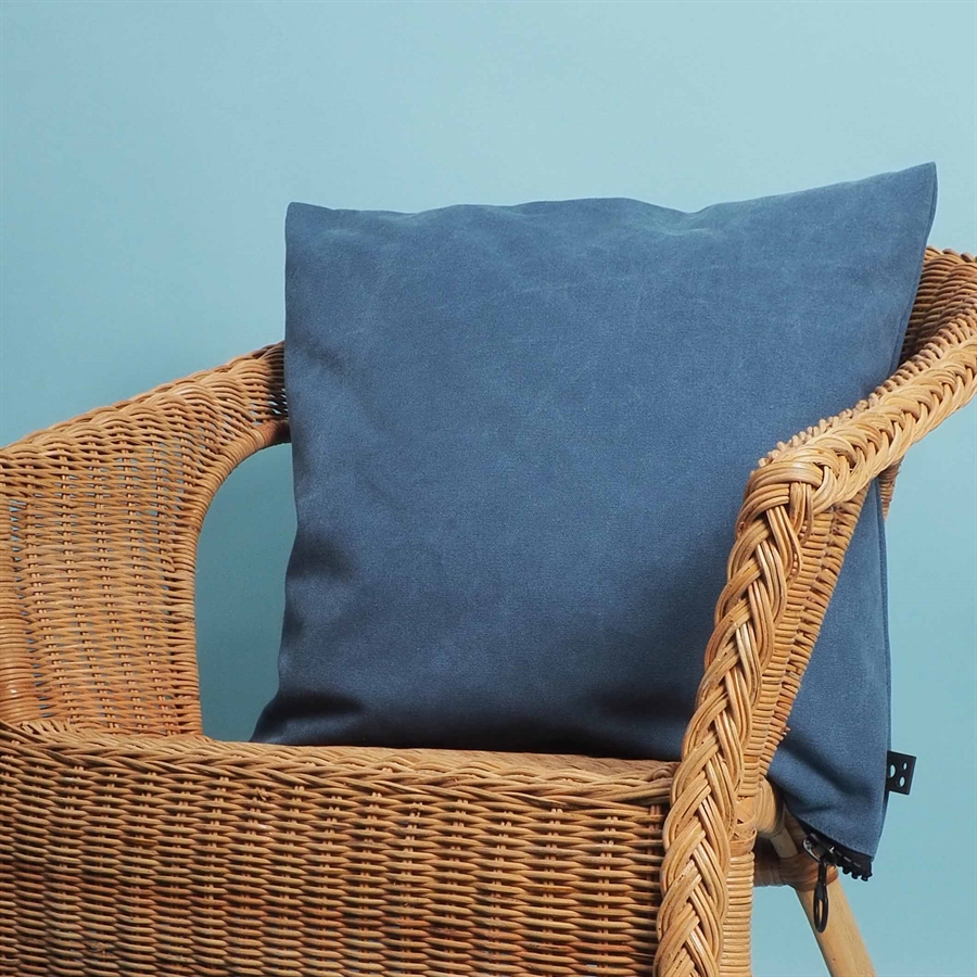 Canvas cushion cover 50x50 Washed Sky blue