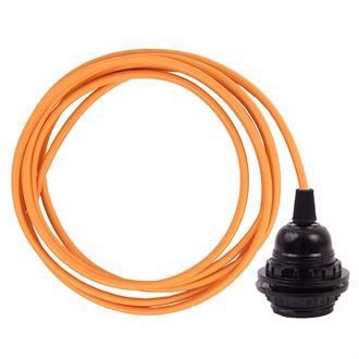 Pale orange cable 3 m. w/bakelite lamp holder w/2 rings E27