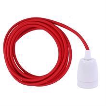 Red cable 3 m. w/white porcelain
