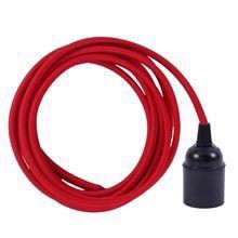 Dark red cable 3 m. w/bakelite lamp holder