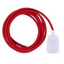 Dark red cable 3 m. w/white porcelain