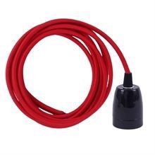 Dark red cable 3 m. w/black porcelain