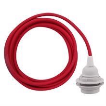 Dusty Dark red cable 3 m. w/plastic lamp holder w/2 rings E27