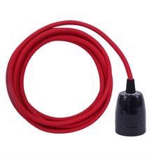 Dusty Dark red cable 3 m. w/black porcelain