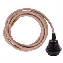 Dusty Pale pink cable 3 m. w/bakelite lamp holder w/2 rings E27