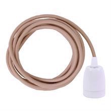 Dusty Pale pink cable 3 m. w/white porcelain