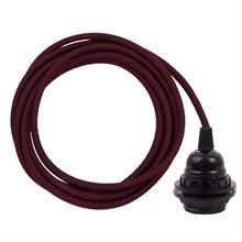 Dusty Bordeaux cable 3 m. w/bakelite lamp holder w/2 rings E27