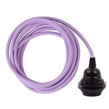 Lilac cable 3 m. w/bakelite lamp holder w/2 rings E27