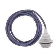 Deep purple cable 3 m. w/plastic lamp holder w/2 rings E27