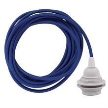 Dark blue cable 3 m. w/plastic lamp holder w/2 rings E27