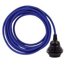 Cobalt blue cable 3 m. w/bakelite lamp holder w/2 rings E27