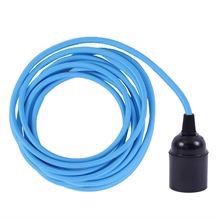Clear blue cable 3 m. w/bakelite lamp holder