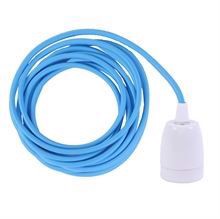 Clear blue cable 3 m. w/white porcelain