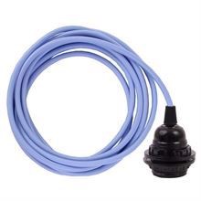 Pale blue cable 3 m. w/bakelite lamp holder w/2 rings E27