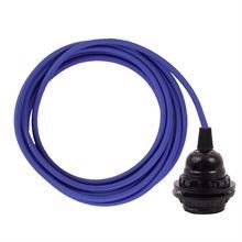 Jeans blue cable 3 m. w/bakelite lamp holder w/2 rings E27