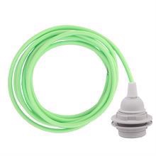 Spring green cable 3 m. w/plastic lamp holder w/2 rings E27