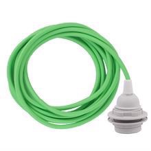 Lime green cable 3 m. w/plastic lamp holder w/2 rings E27