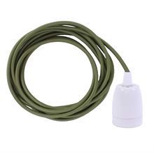 Army green cable 3 m. w/white porcelain