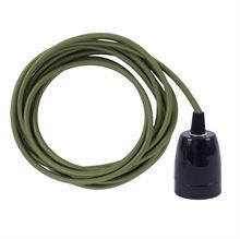 Army green cable 3 m. w/black porcelain