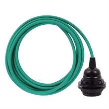 Hot green cable 3 m. w/bakelite lamp holder w/2 rings E27