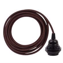 Brown cable 3 m. w/bakelite lamp holder w/2 rings E27