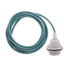 Ocean blue cable 3 m. w/plastic lamp holder w/2 rings E27