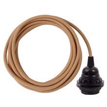 Dusty Latte cable 3 m. w/bakelite lamp holder w/2 rings E27