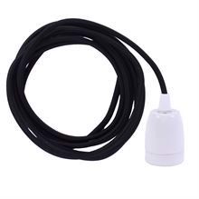 Black cable 3 m. w/white porcelain
